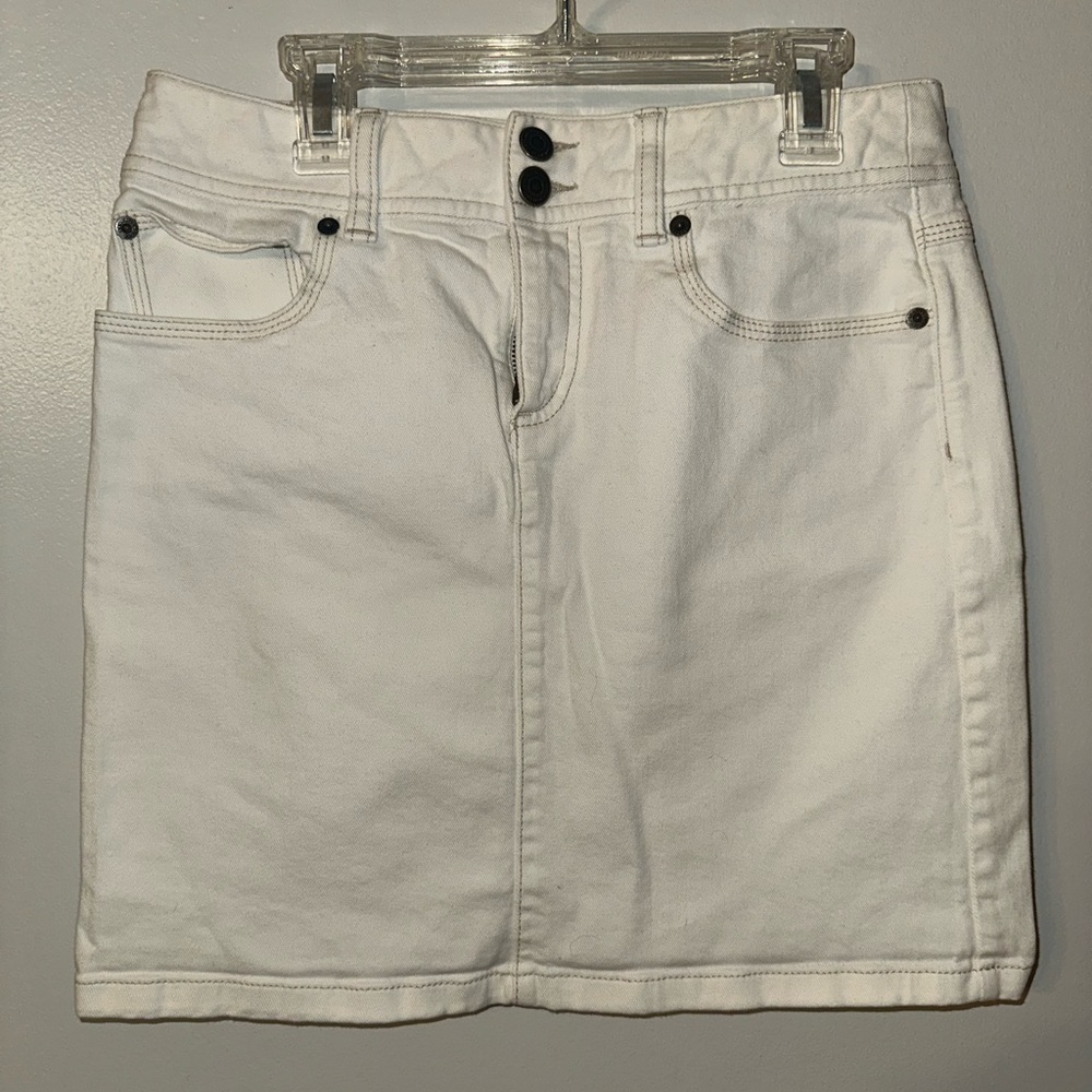LOFT White Denim Skirt